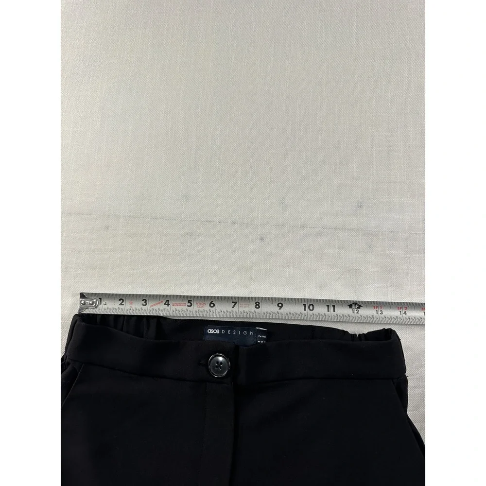 ASOS DESIGN Petite Black Wide Leg High Waisted Trousers Size US 4 137111422 - Picture 5 of 8